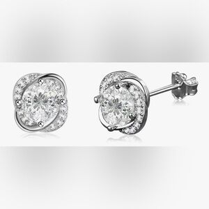 Elegant Silver Stud Earrings 925 Sterling Silver